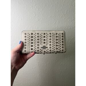 Coach All Over Studs And Grommets Accordion Zip Wallet